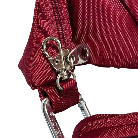 TRAVELON Red Full Zip Crossbody Purse Travel Bag-Adjustable Strap-Zip-Pockets - Picture 9 of 16